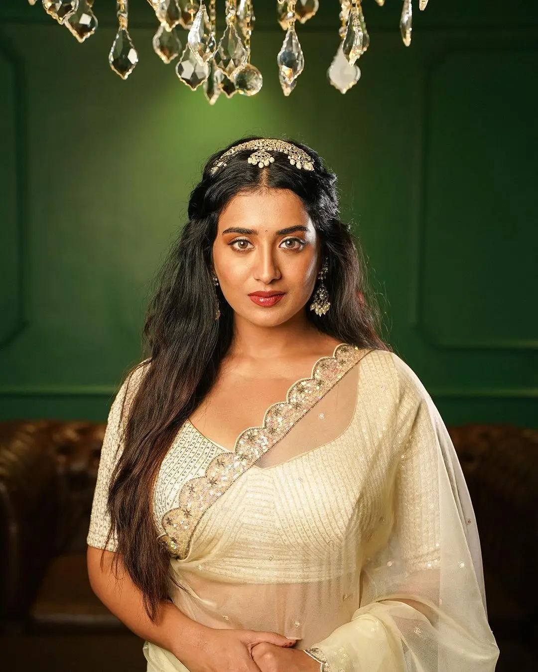 Rashi Singh in South Indian Traditional White Saree Blouse